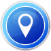 Location icon in blue and white
