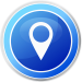 Location icon in blue and white